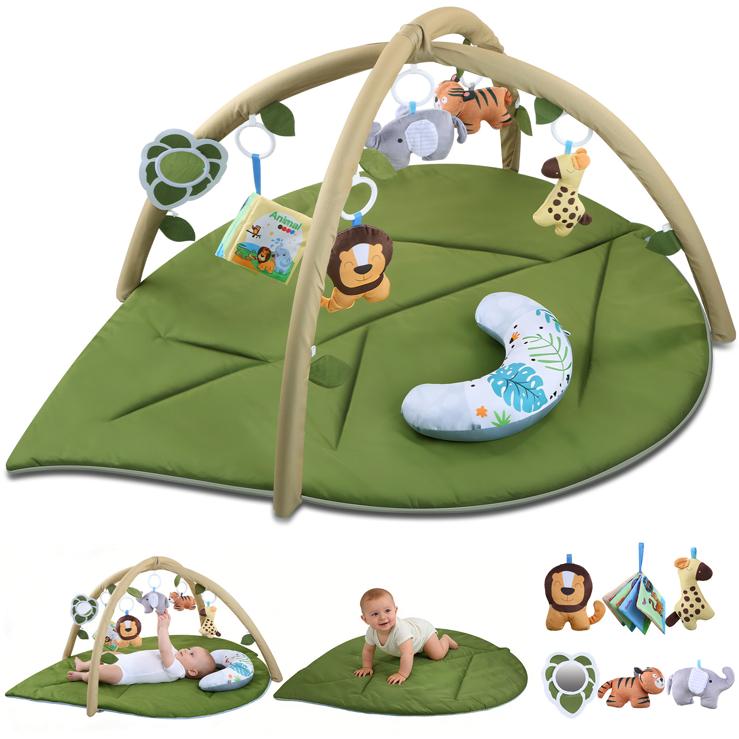 JoyStone Leaf-Shaped Baby Gym Play Mat