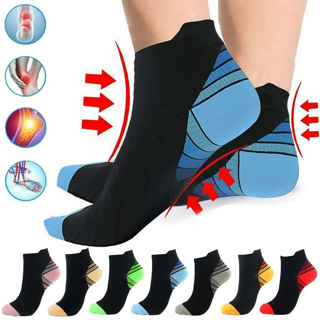 16 Pairs Ankle Compression Socks for Men Women Athletic Low Cut