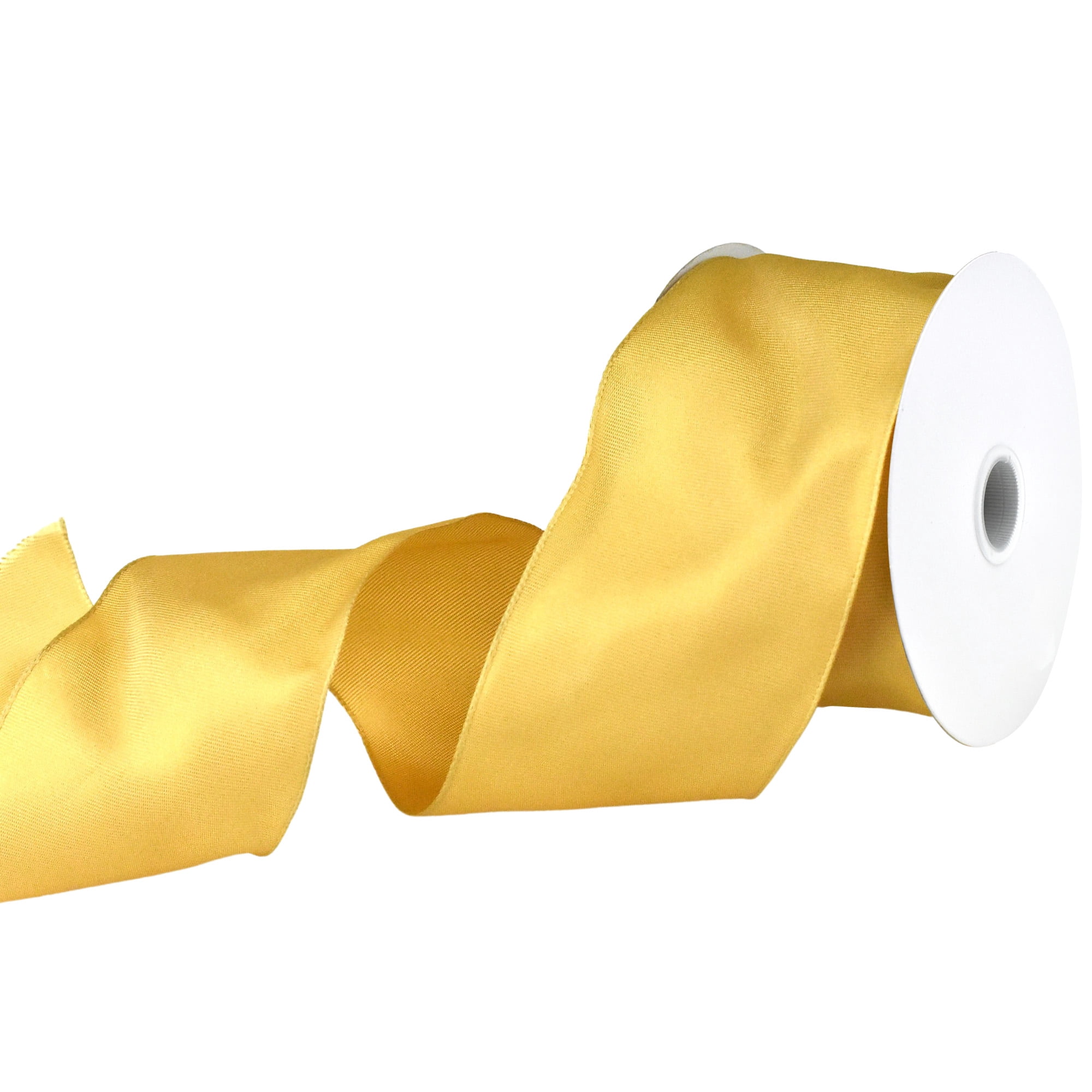Two-Toned Grosgrain Wired Ribbon, 2-1/2-inch, 25-yard, Champagne