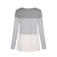 thumbnail image 4 of Floleo Clearance Womens Tops Long Sleeve Shirts Fall Clearance Maternity O-Neck Stripe Long Sleeve Breast-Feeding Pregnant Woman Nursing Blouse Tops Gray, 4 of 8