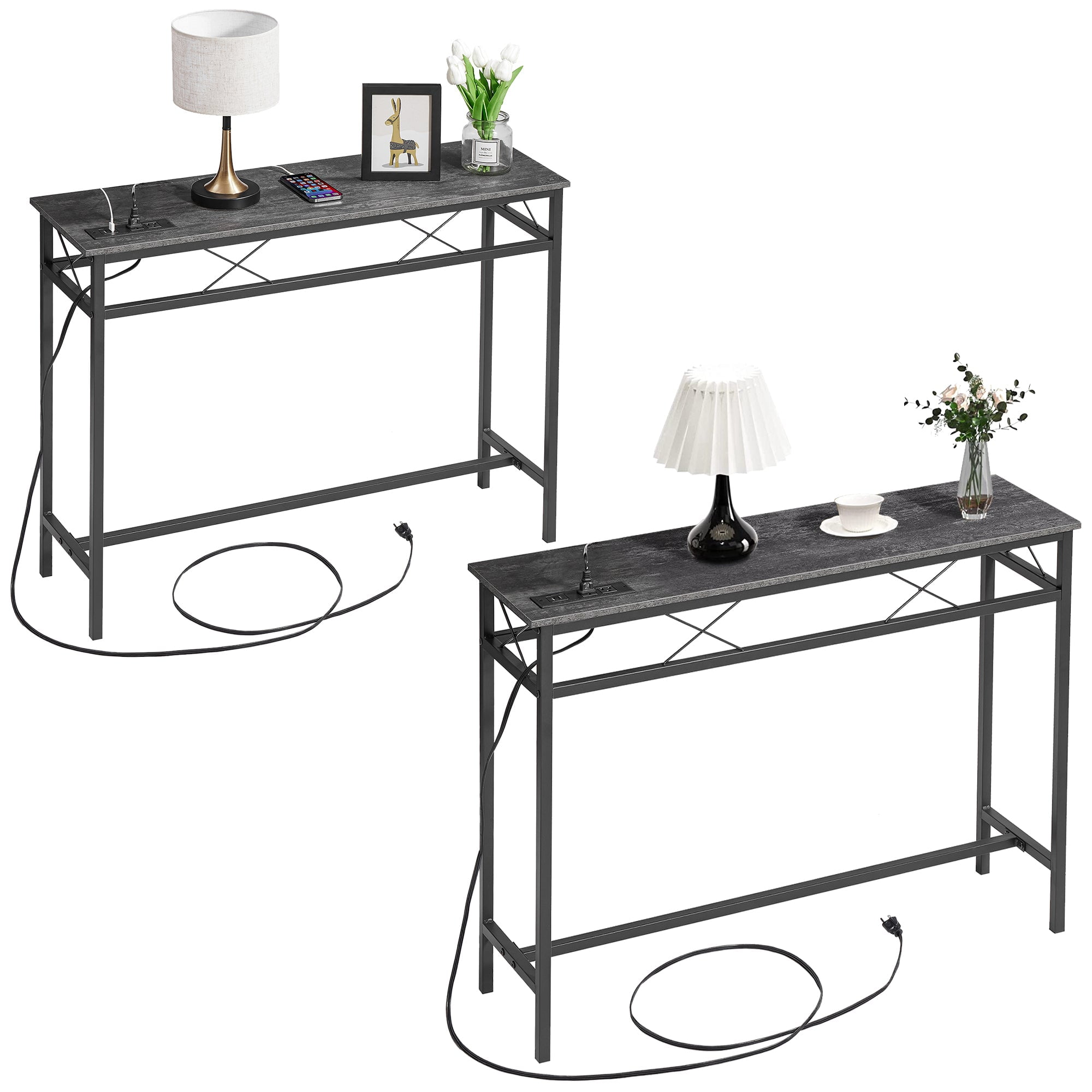 Wide Console Table Gray at Joan Byrd blog