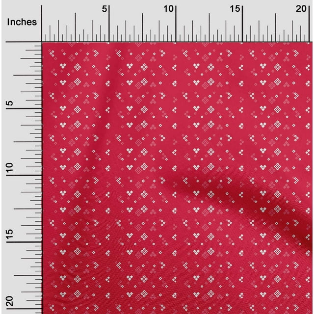 oneOone Cotton Jersey Red Fabric Geometric Bandhani Sewing Craft Projects Fabric Prints By Yard 58 Inch Wide