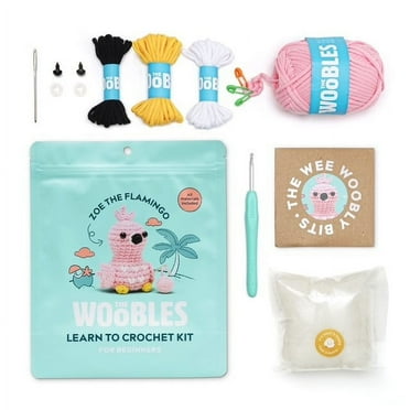 The Woobles Beginner Crochet Amigurumi Kits - Zoe The Flamingo