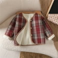 thumbnail image 2 of zbxnLI Toddler Baby Plaid Jacket Long Sleeve Button Closure Padded Lined Warm Outerwear for Kids, 2 of 3