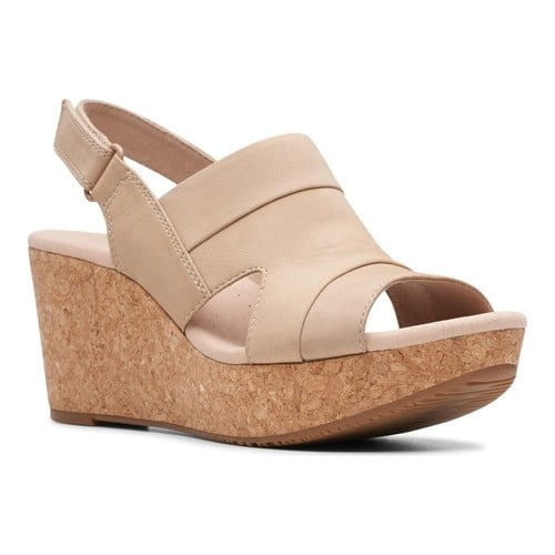 Women s Clarks Annadel Ivory Wedge Sandal Walmart