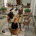 thumbnail image 3 of Homy Casa Set of 4 Modern Dining Chairs with Metal Legs and Upholstery Seats for Kitchen Café, Brown Faux Suede, 3 of 10