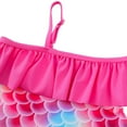 thumbnail image 5 of GYRATEDREAM Toddler Baby Girls Swimsuit Kids Mermaid Ruffle Bathing Suits Cut out One Shoulder Swimwear One Piece for 4-12 Years, 5 of 8