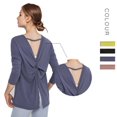 thumbnail image 1 of Long Sleeve Workout Shirts Yoga Tops Long Sleeve Open Back Workout Tops for Women, 1 of 6