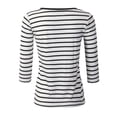 thumbnail image 3 of Doublju Women's Round Neck 3/4 Sleeve Top (Plus Size Available), 3 of 3