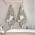 thumbnail image 4 of SKYSONIC 2 Pack Watercolor Bunny Hand Towels, Easter Flowers Leaves Kitchen Towel Ultra Soft and Absorbent,Decorative Fingertip Face Towel for Bathroom Hotel, 28.3"x14.4", 4 of 6