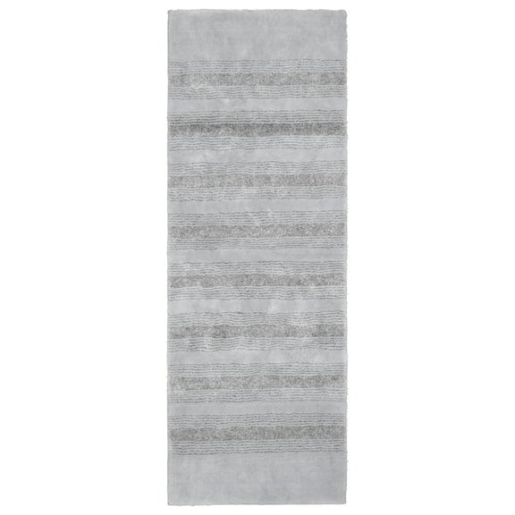 Garland Rug Essence Washable Nylon Platinum Gray Bathroom Runner, 22" x 60"