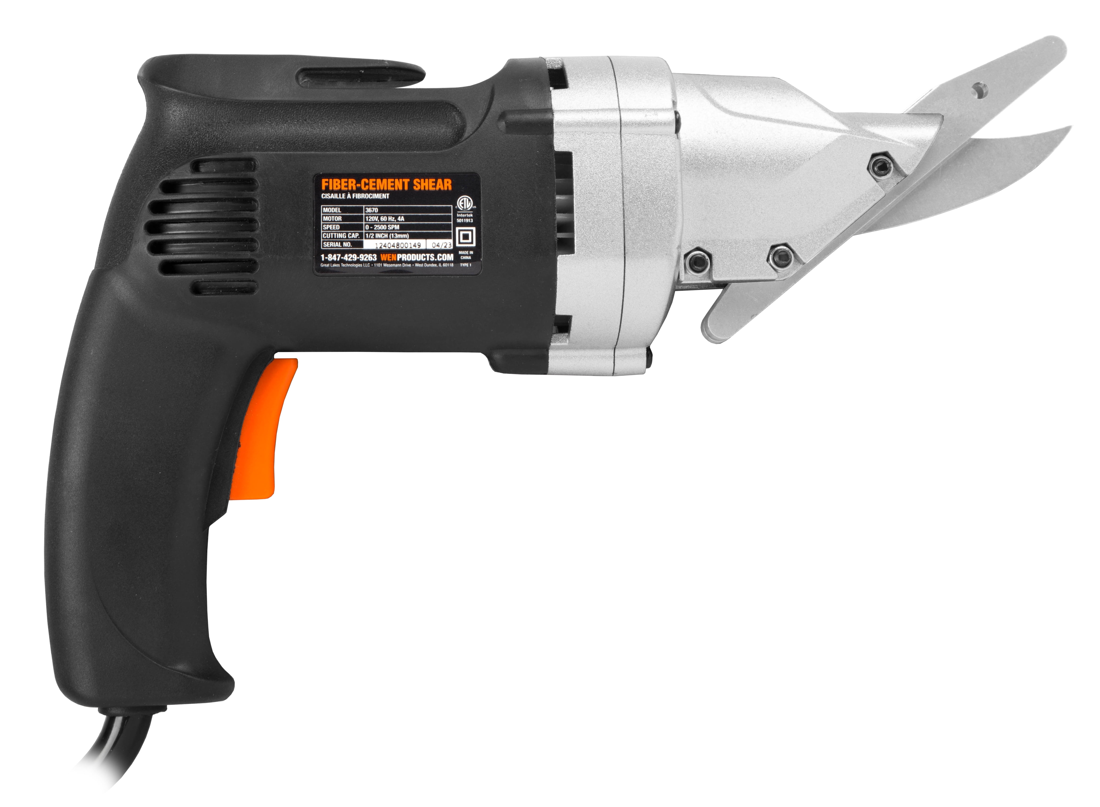 WEN Electric Fiber Cement and Siding Shear, Variable Speed