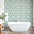 thumbnail image 6 of Ambesonne Damask Peel & Stick Wallpaper for Home, Floral Ivy Style Motifs Art, 13"x100", Pale Sage Green White, 6 of 6