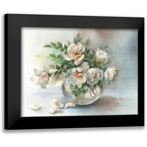 Besedina, Anastasiia 14x12 Black Modern Framed Museum Art Print Titled - White Roses
