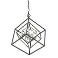 thumbnail image 4 of 3 Light Chandelier In Linear Style 23 Inches Wide By 25 Inches High-Chrome/Matte Black Finish    -Traditional Installation Z-Lite 457-3Ch-Mb, 4 of 4