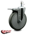 thumbnail image 2 of 6 Inch Gray Poly Wheel Swivel 7/16 Inch Stem Caster with Total Lock Brake, 2 of 2