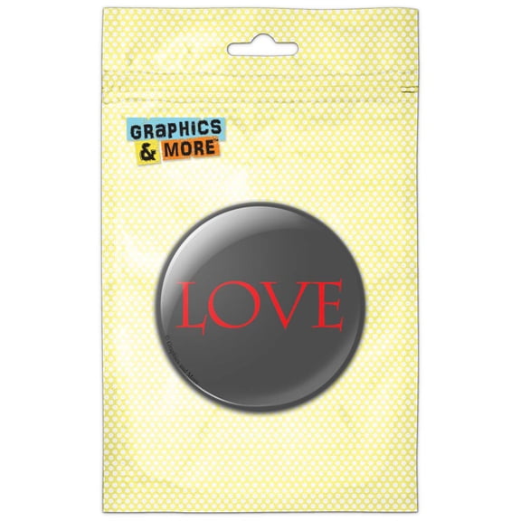 Love Script Red Gray Wedding Anniversary Pinback Button Pin Badge