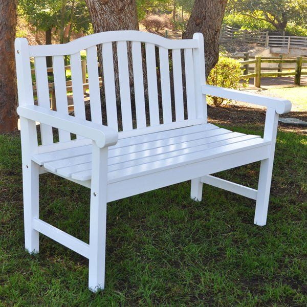 Shine Company Belfort Garden Bench - White - Walmart.com
