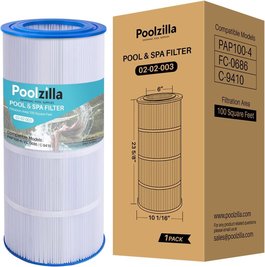 MOAJ Elite Poolfilter Cartridge - Ersatz Für Pentair CC100, 100 M², 23 5/8 Zoll