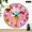 10x10in, variant on Patifu Ice Cream Donuts Sweets Pattern Round Wooden Wall Clock Silent Battery Operated 10x10in