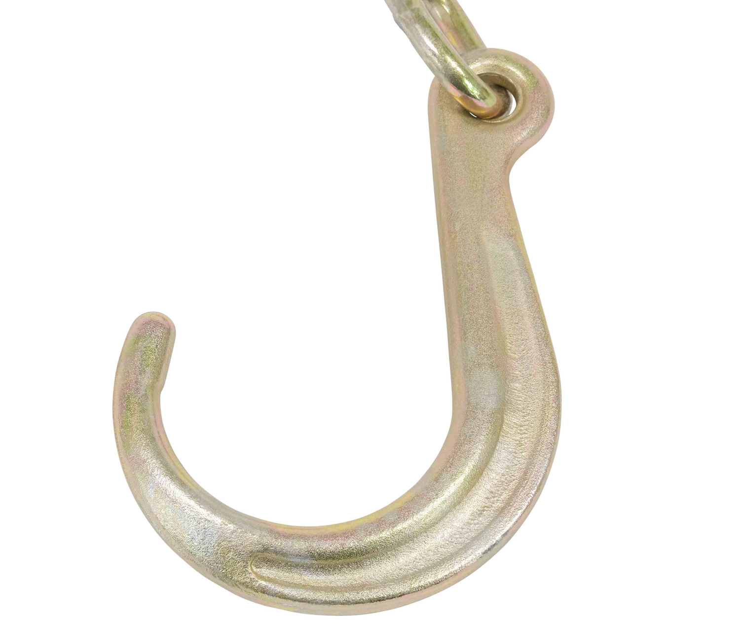 5/16"x6' Leg G70 8" Long Shank J Hook Tow Chain w/ RTJ Cluster Hook & Grab Hook - 4700 lbs WLL Heavy Duty Transport Truck Chain for Car Wrecker Recovery - Towing Equipment