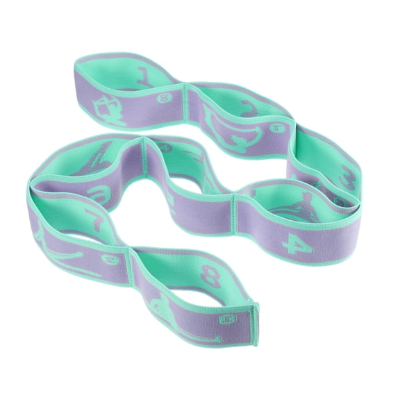 Unique Bargains Yoga Stretching Band Yoga Stretch Strap with 8 Loops Elastic Exercise Band Expandable Strap Purple