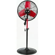 Hyper Tough 20 3-Speed Commercial & Industrial High Velocity Oscillating Red & Black Pedestal Fan