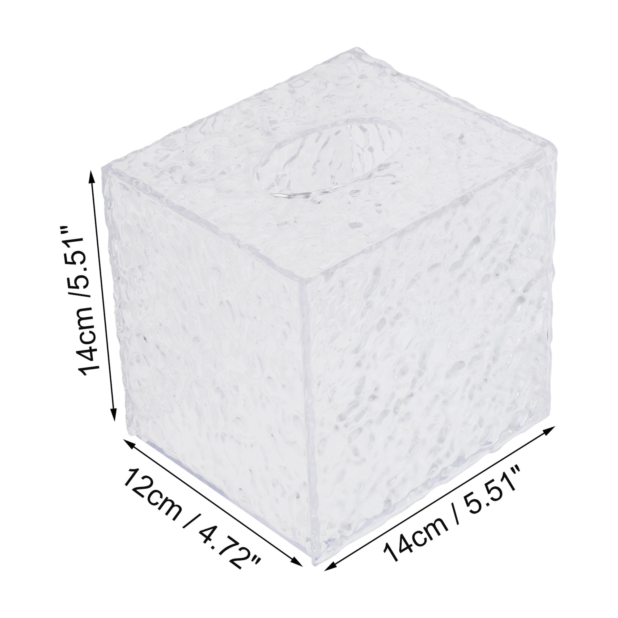 Unique Bargains Glacier Pattern Tissue Box Cover for Bedroom Table Clear