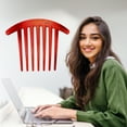 thumbnail image 3 of Unique Bargains 2 Pcs French Twist 7 Teeth Comb Small Side Combs Teeth Hair Combs Hair Clip Comb Resin 4.1"x3.31" Red, 3 of 7