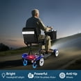 thumbnail image 4 of GOKEEP Light Weight 4 Wheels Mobility Scooter for Seniors, Electric Folding Wheelchair Device for Travel, with LED Headlights and Basket, Blue, 4 of 8