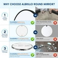 thumbnail image 3 of 28 inch Black Round Mirror, Wall Mounted Bathroom Mirror with Metal Frame, Modern Home Decor, 3 of 8