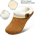 thumbnail image 4 of L-RUN Womens Mens Furry Slides House Slippers Fuzzy Fluffy Memory Foam Bedroom Slippers Clogs, 4 of 6