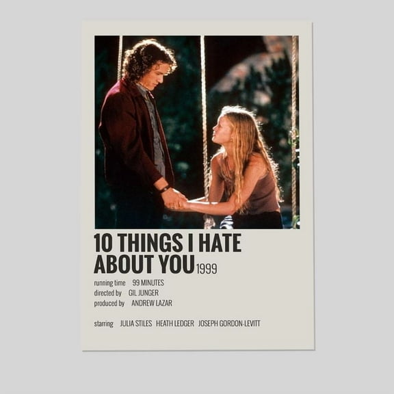 10 Things I Hate About You Posters & Prints on Canvas Wall Art Poster for Room Decor Size 24''x36'' - Postora
