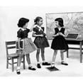thumbnail image 2 of Little Girls School Dressed In 1953. They Echo The 'Dior'S New Look' With Their Full Gathered Skirts And Belted Waists, 2 of 2