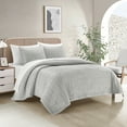 thumbnail image 2 of Chic Home Cassidy 7-Piece Striped in Quilt Set, Queen, Gray, 2 of 6
