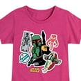 thumbnail image 3 of Star Wars - Boba Fett Stickers - Toddler And Youth Girls Fitted Short Sleeve Tee, 3 of 5