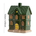 thumbnail image 2 of Lighting Up Ceramic Christmas House Ornament – Glowing Hollow European-Style Miniature Decorative Night Light, Tabletop Home Decor, Holiday Atmosphere Lamp, Festive Accent, Indoor Xmas Decoration, 2 of 5