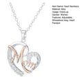thumbnail image 7 of Joernso Women Necklace Shiny Rhinestones Inlay Heart Pendant MOM Lettered Elegant Dress-Up Alloy Jewelry Clavicle Chain Party Dress Mom Jewelry Mother's Day Gift, 7 of 7