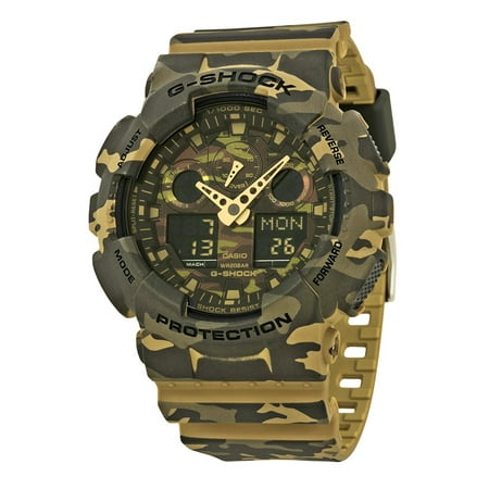 G- Shock Mult-Function Camoflauge Dial Camouflage Resin Mens Watch GA100CM-5ACR