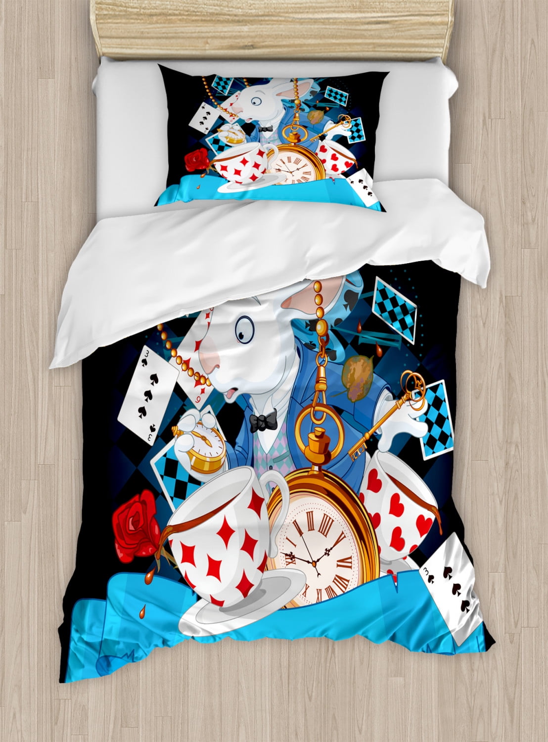 Wonderland Twin Size Duvet Cover Set, Alice In Wonderland Twin Bed Set