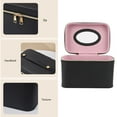 thumbnail image 5 of Black Makeup Bag with Mirror Large Capacity PU Leather Cosmetic Case for Travel, 5 of 6