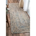 nuLOOM Eliz Hand Braided Jute Area Rug, 4' x 6', Blue