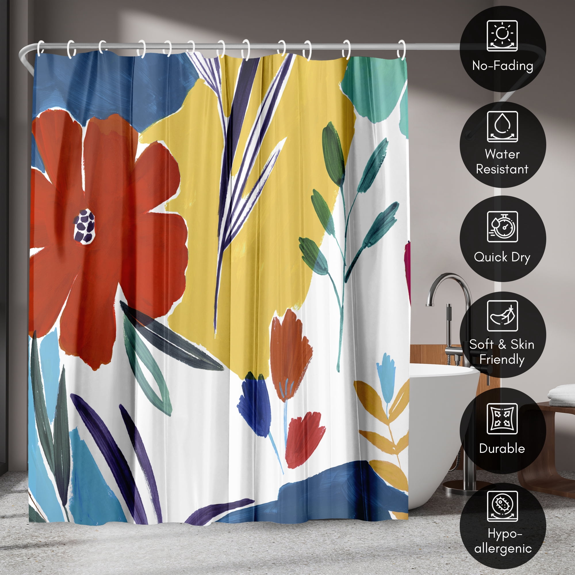 Americanflat 71" x 74" Shower Curtain, Cheerfulness I by PI Creative Art