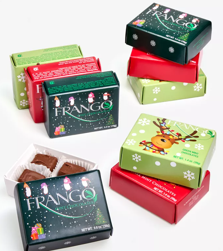 Frango Chocolate Holiday Milk Mint, Dark Mint and Green Mint Chocolate