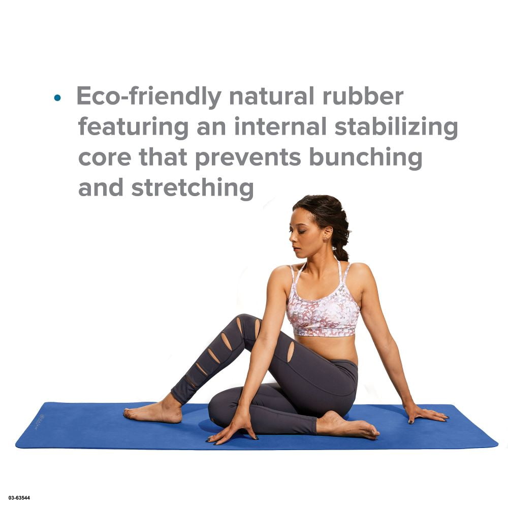 Gaiam Rubber Yoga Mat, Blue, 4mm Thick