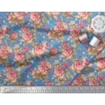 thumbnail image 2 of Soimoi Georgette Viscose Fabric Check,Leaves & Rose Floral Fabric Prints By Yard 42 Inch Wide, 2 of 3