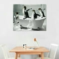 thumbnail image 2 of SHERONV Penguins Bathtub Bathroom Canvas Art Prints Wall Decor 16x12in, 2 of 6