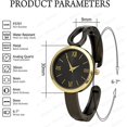 thumbnail image 3 of Blekon Collections Women's 30mm Case Elegant Black Glossy Cuff Bangle Watch, 3 of 5