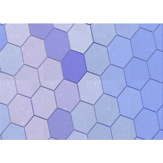 Ahgly Company Indoor Rectangle Patterned Blue Angel Blue Area Rugs, 7' x 9'