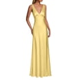 thumbnail image 2 of NTACZA Women Dresses Sleeveless Long Flowy Wedding Guest Dresses Deep V-Neck Dressy Yellow XXL, 2 of 5